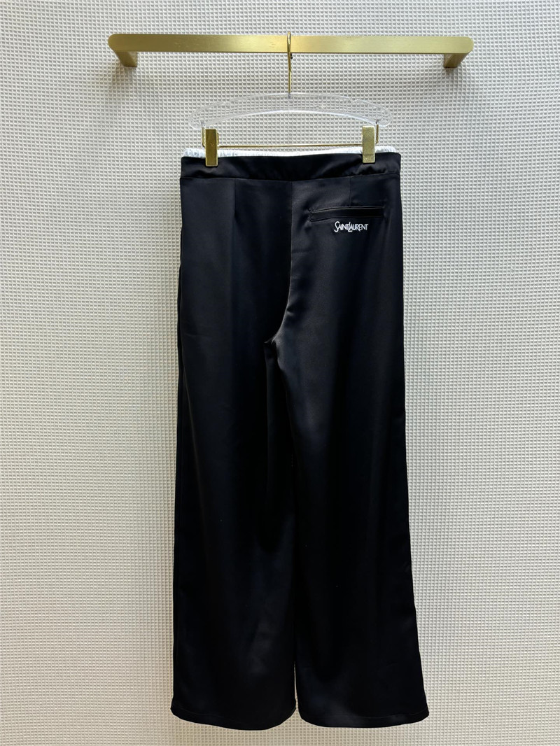Y51 double-layered waistband ice silk wide-leg pants