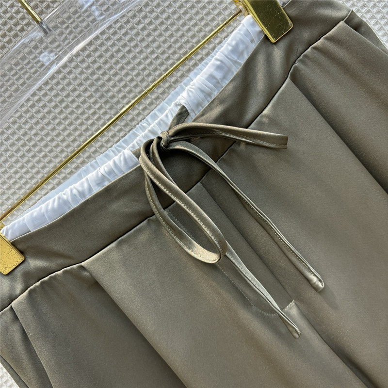 Y51 double-layered waistband ice silk wide-leg pants