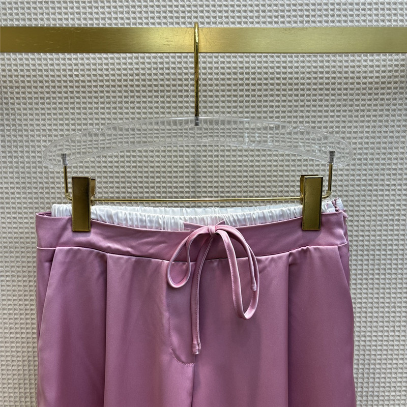 YSL double-layered waistband ice silk wide-leg pants