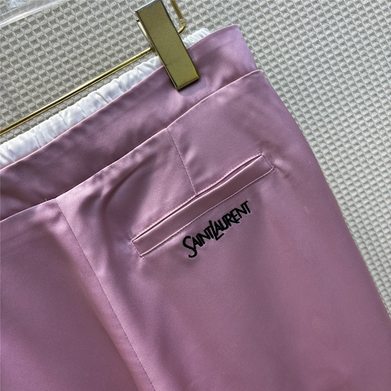 YSL double-layered waistband ice silk wide-leg pants