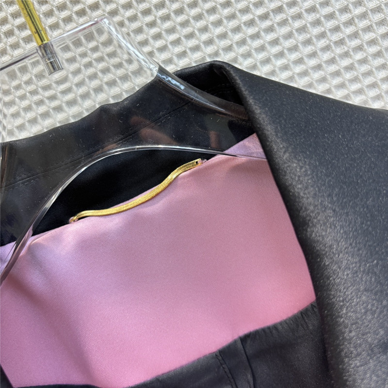 Y51 contrasting small lapel satin jacket