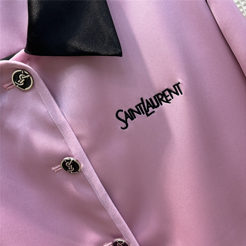 Y51 contrasting small lapel satin jacket