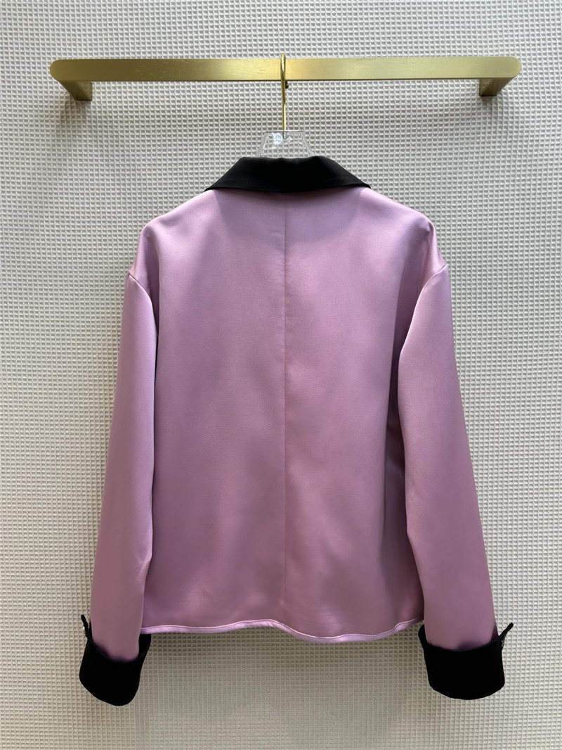 Y51 contrasting small lapel satin jacket