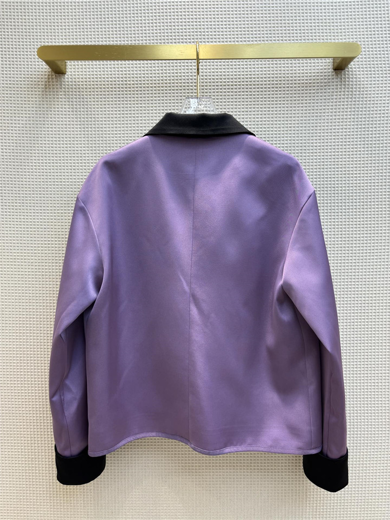 Y51 contrasting small lapel satin jacket