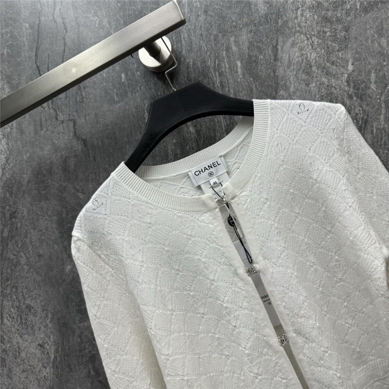 Chanel Jacquard Zip-Up Thin Cardigan