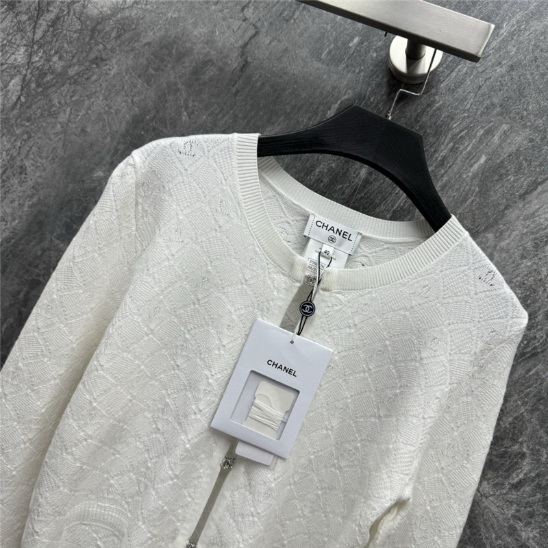 Chanel Jacquard Zip-Up Thin Cardigan