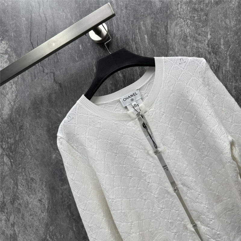Chanel Jacquard Zip-Up Thin Cardigan