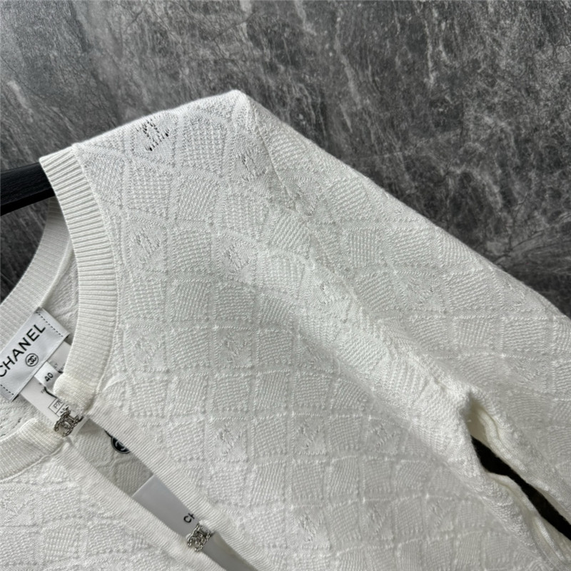 Chanel Jacquard Zip-Up Thin Cardigan