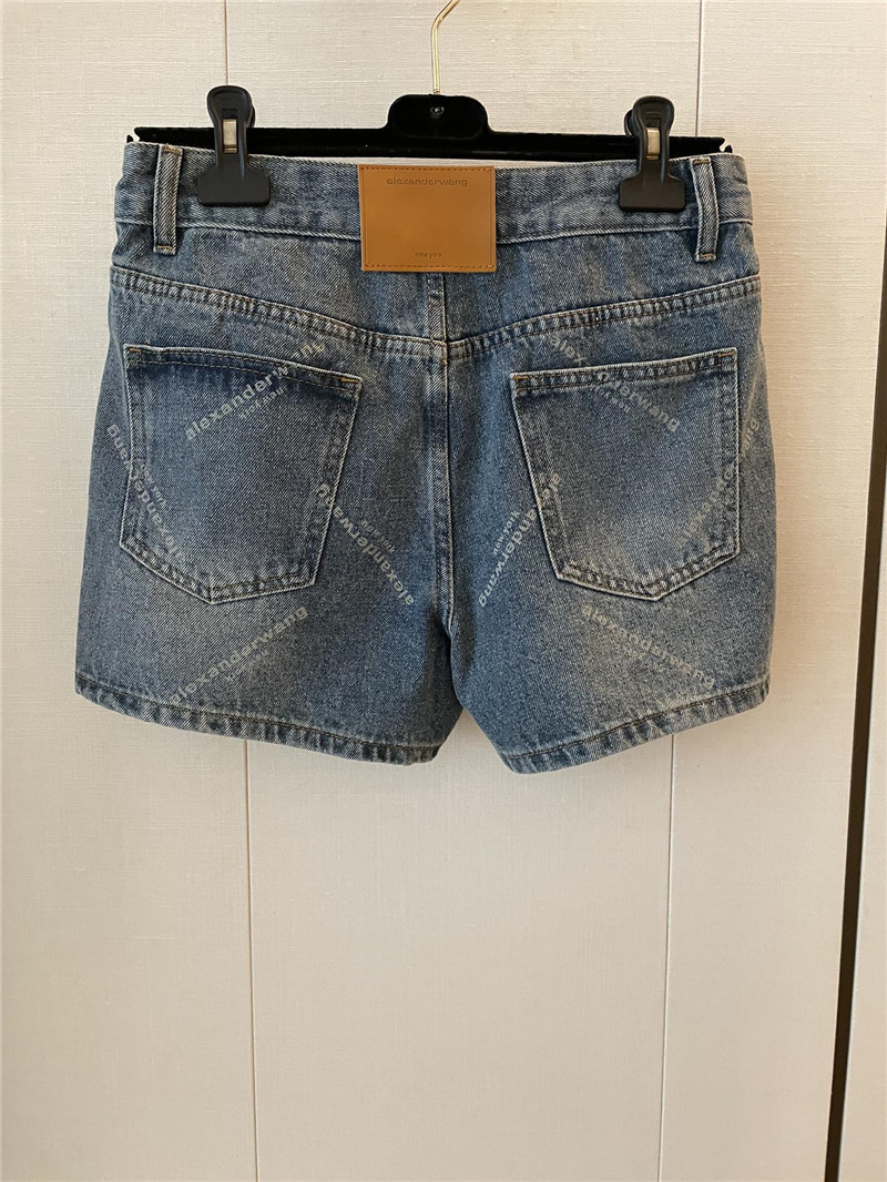 A1exa*der wang new small letter laser burnt denim shorts