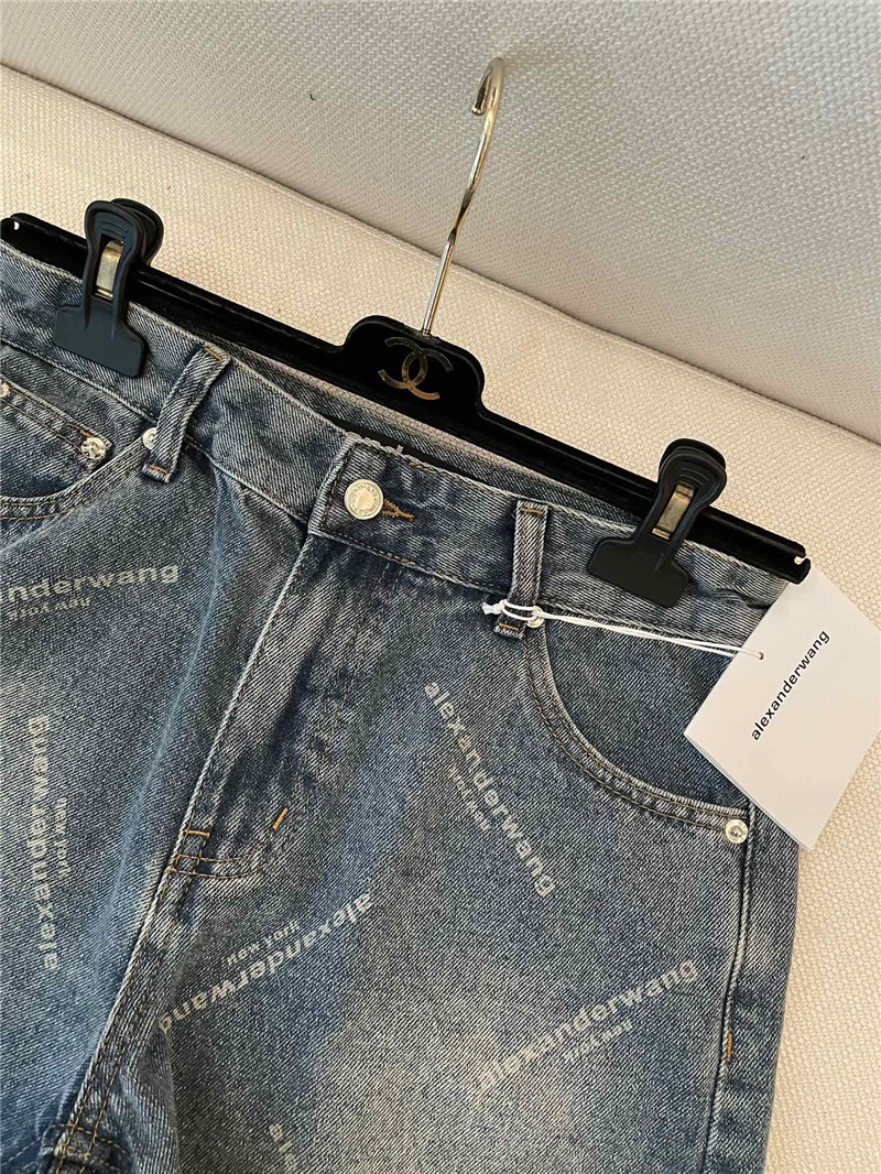 A1exa*der wang new small letter laser burnt denim shorts