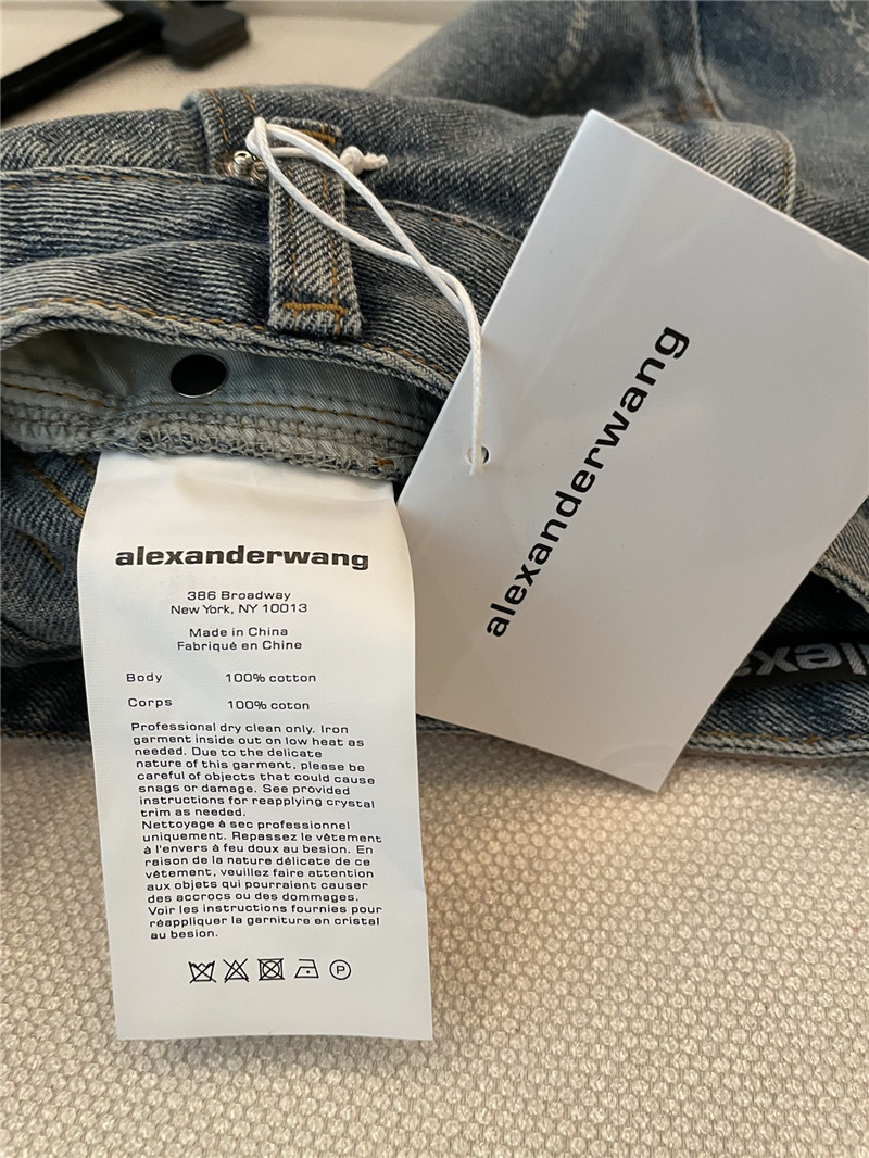 A1exa*der wang new small letter laser burnt denim shorts