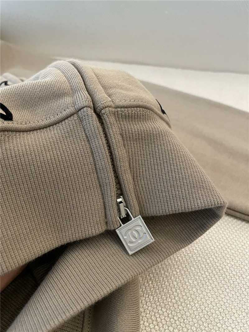 Chanel Logo Hooded Sweatshirt Grey