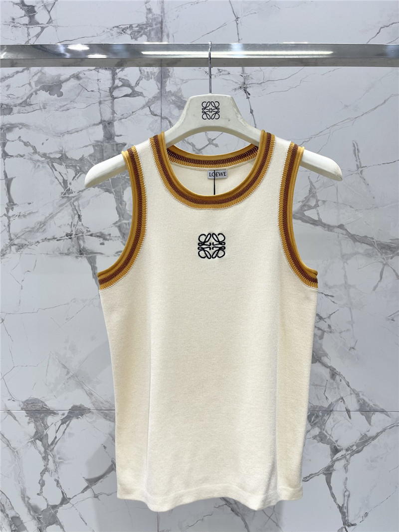 loewe rolled hem colorblock embroidered logo tank top