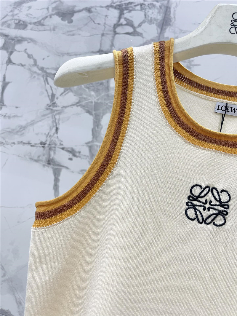L0ew* rolled hem colorblock embroidered logo tank top