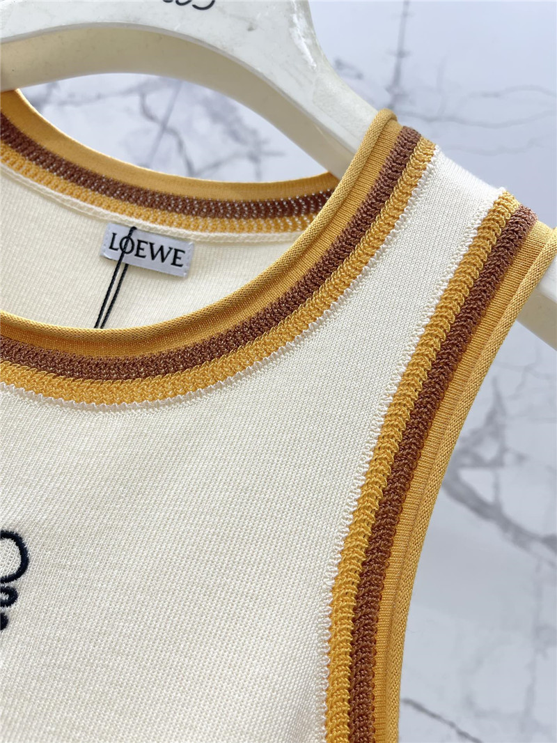 L0ew* rolled hem colorblock embroidered logo tank top