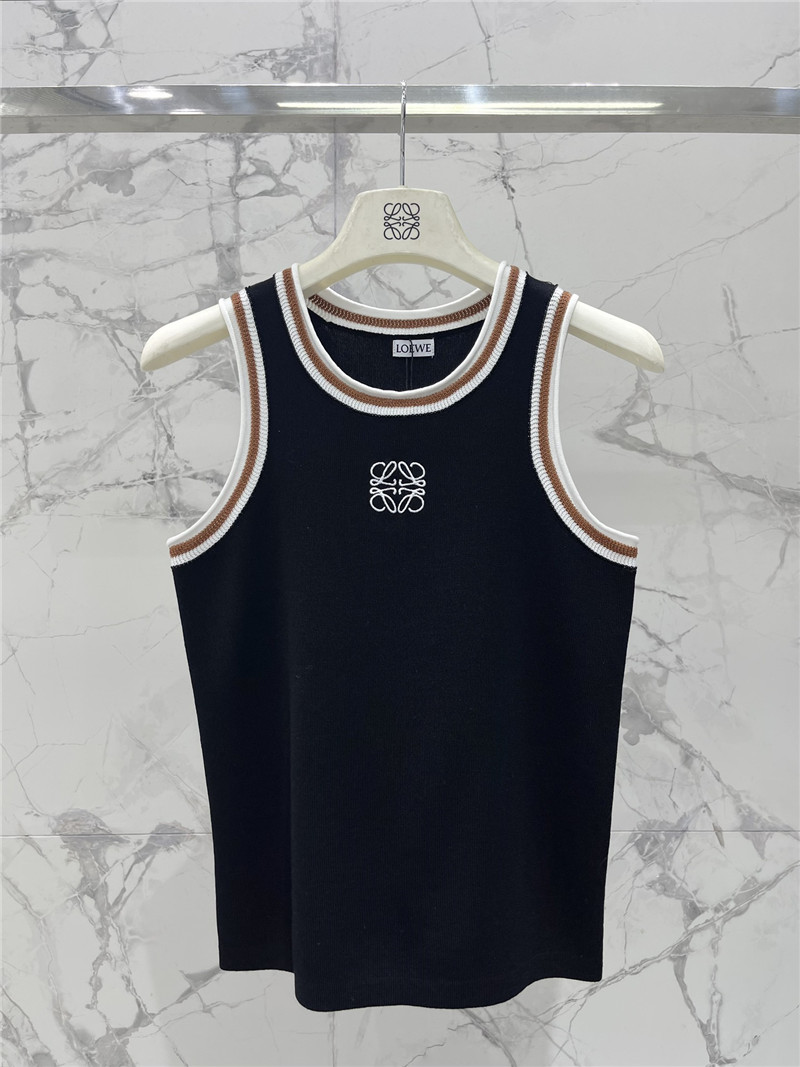 loewe rolled hem colorblock embroidered logo tank top