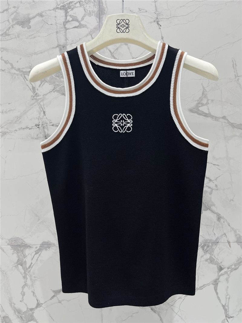 loewe rolled hem colorblock embroidered logo tank top