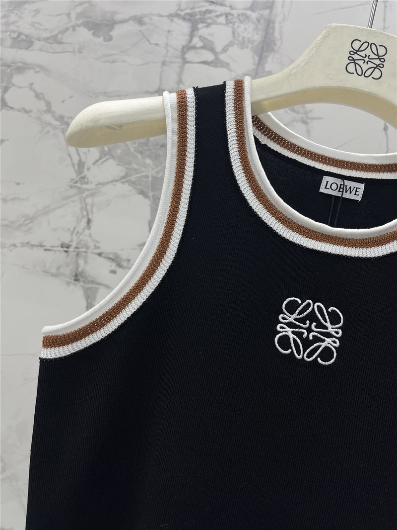 loewe rolled hem colorblock embroidered logo tank top