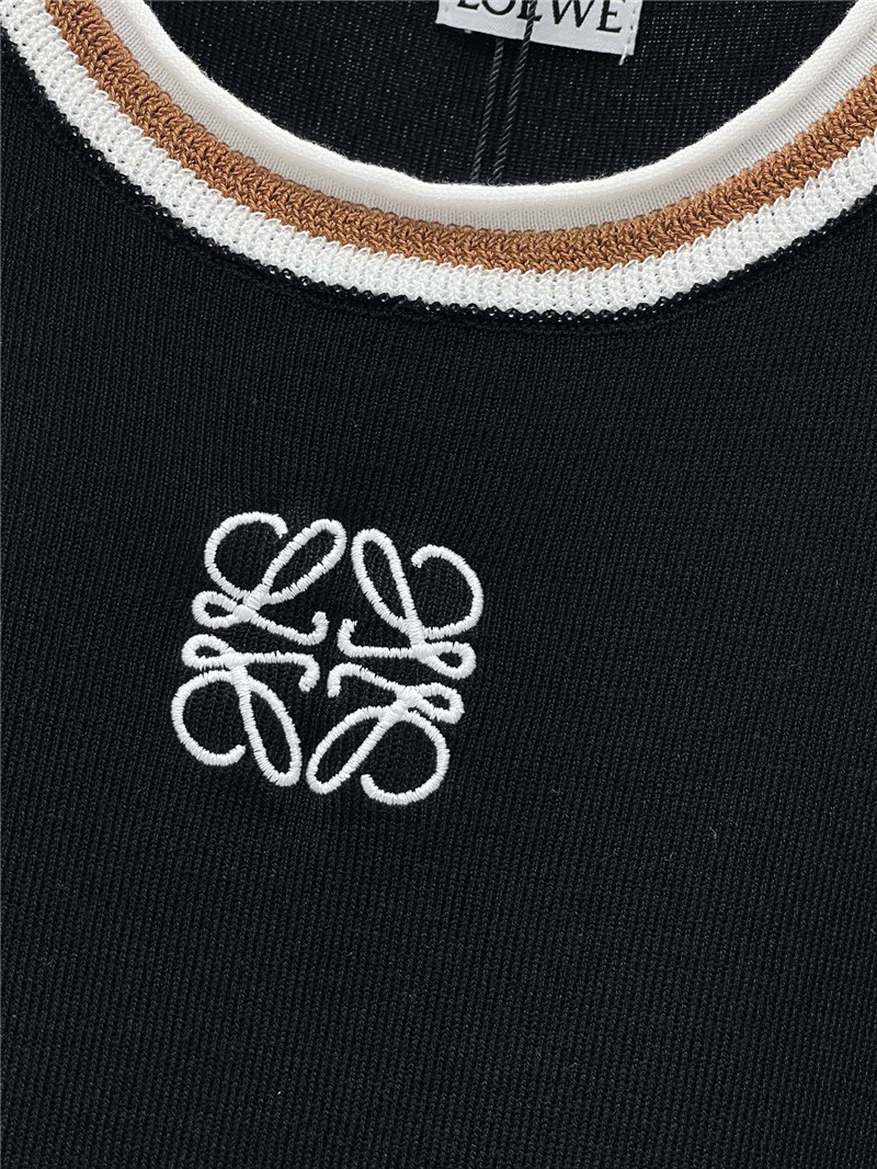 loewe rolled hem colorblock embroidered logo tank top