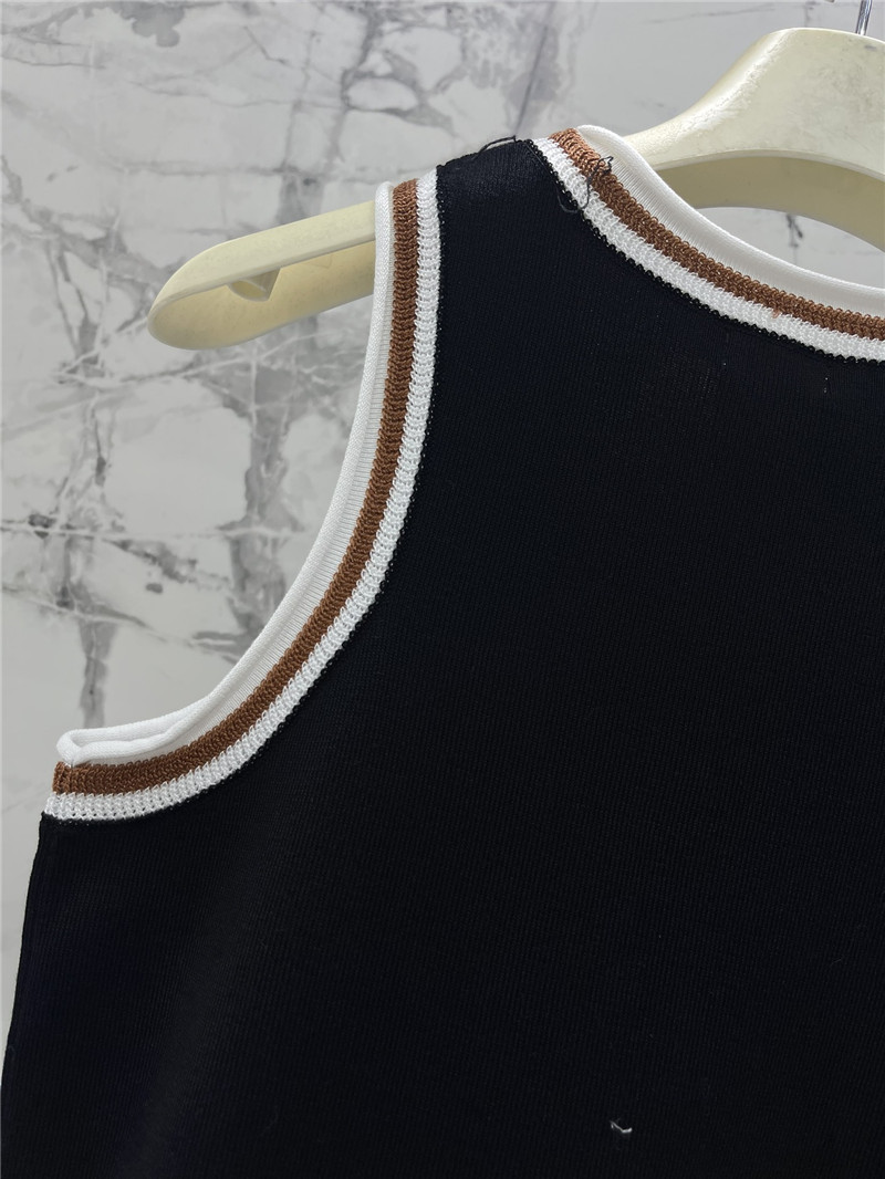 loewe rolled hem colorblock embroidered logo tank top