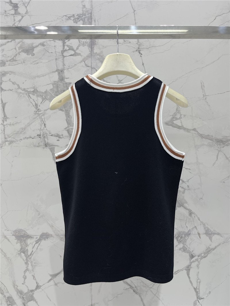 loewe rolled hem colorblock embroidered logo tank top