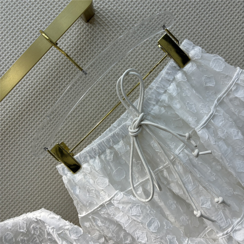 louis vuitton LV lapel long white shirt + cake tutu skirt suit