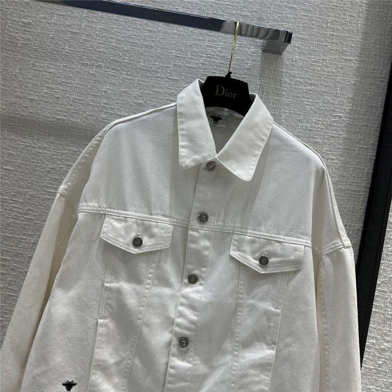 D10r eiffel tower printed washed denim jacket