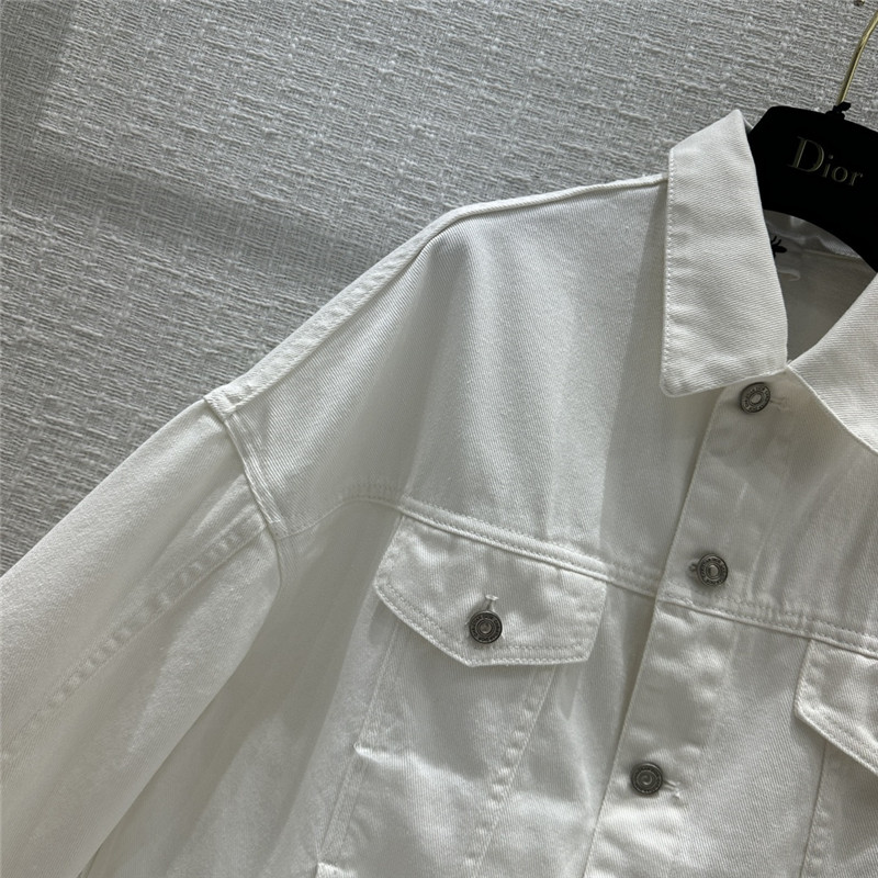 D10r eiffel tower printed washed denim jacket