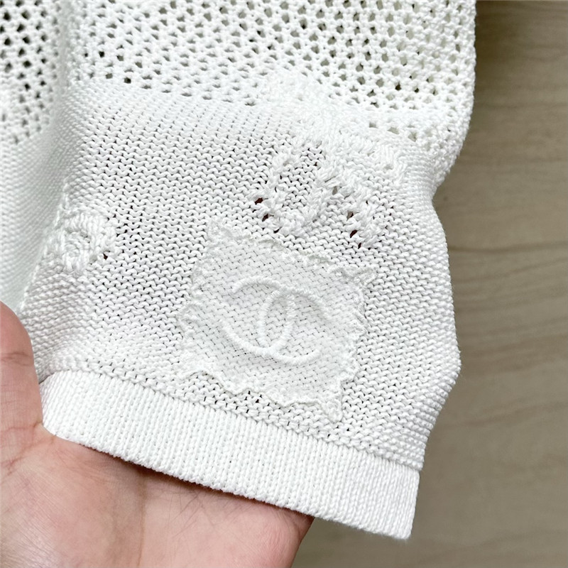 Ch**el bow crochet classic rhombus knitted top