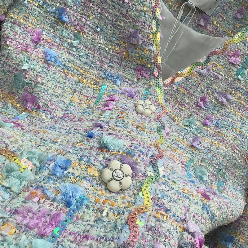 Ch**el colorful tweed jacket