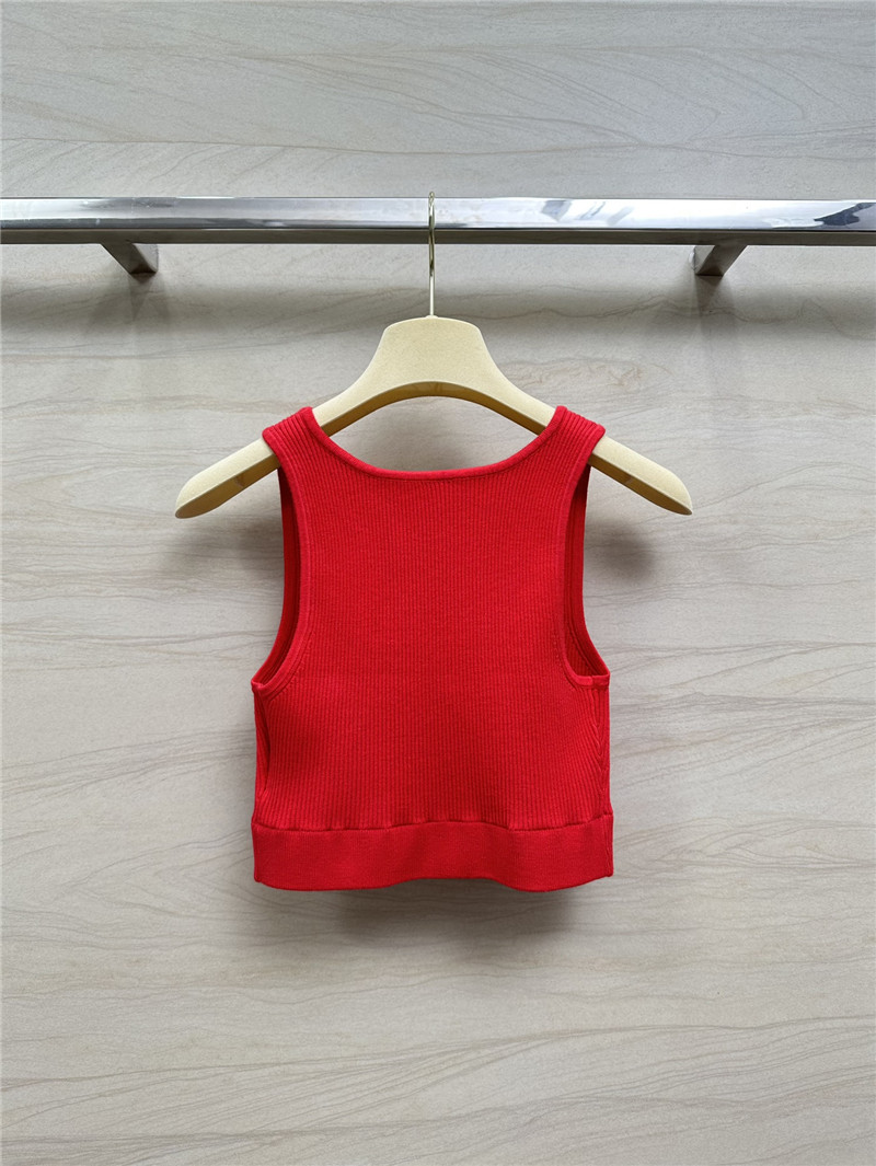 M1um1u kanhua logo knitted short vest