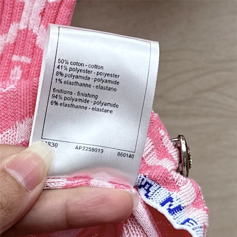 Ch**el celebrity style letter crocheted short-sleeved top