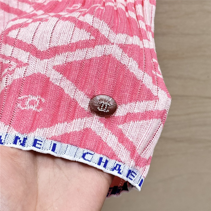 Chanel lady style letter crochet contrast vest top