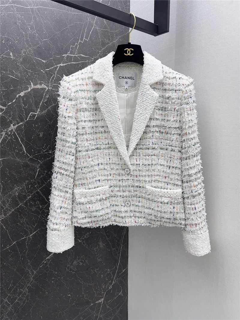 Chanel colorful tweed lapel blazer