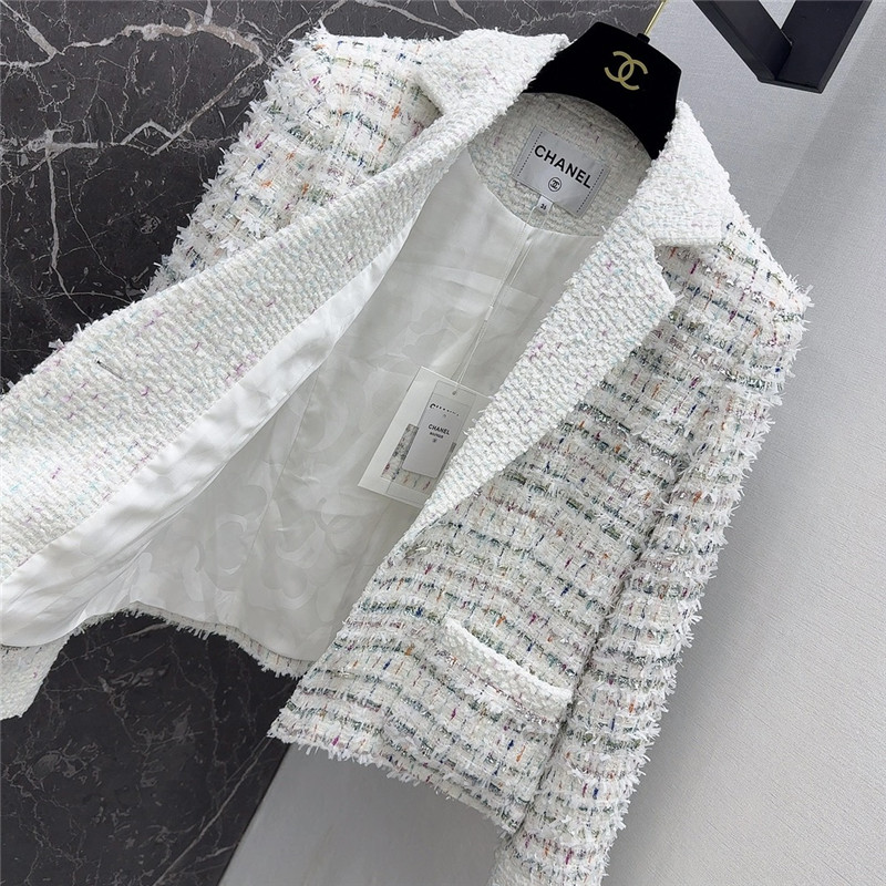 Ch**el colorful tweed lapel blazer