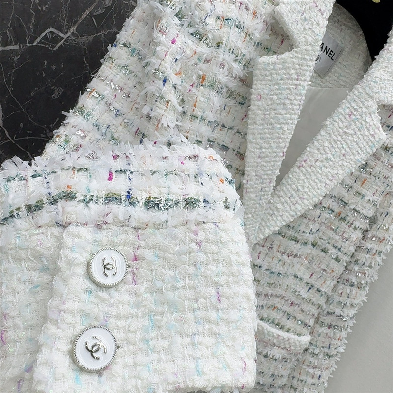 Ch**el colorful tweed lapel blazer