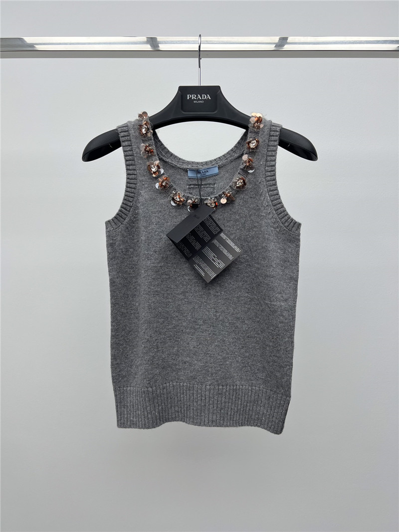 prada diamond neckline vest
