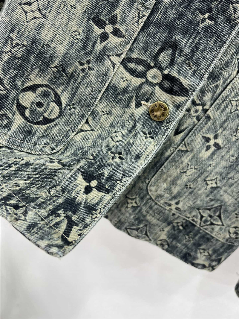 l0vis Vvtt0n lv denim jacket with full logo for couples
