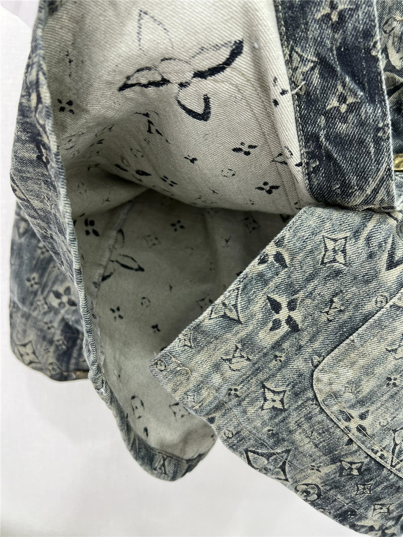 l0vis Vvtt0n lv denim jacket with full logo for couples