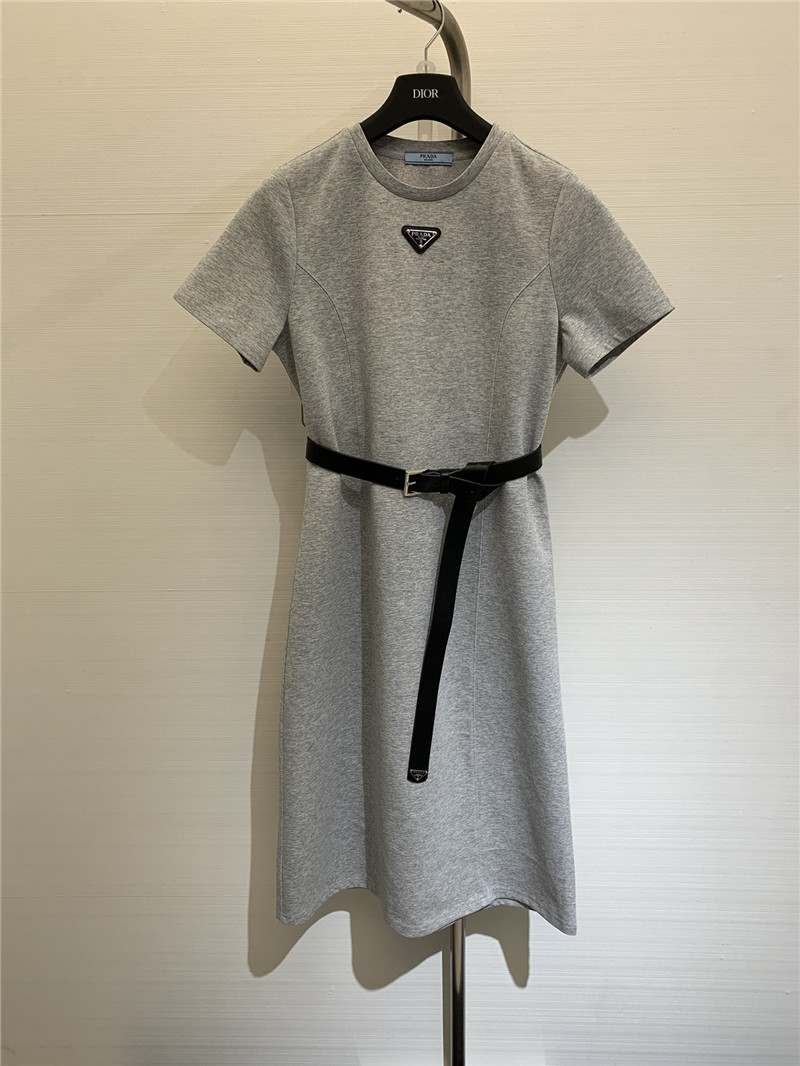 prada round neck short sleeve dress