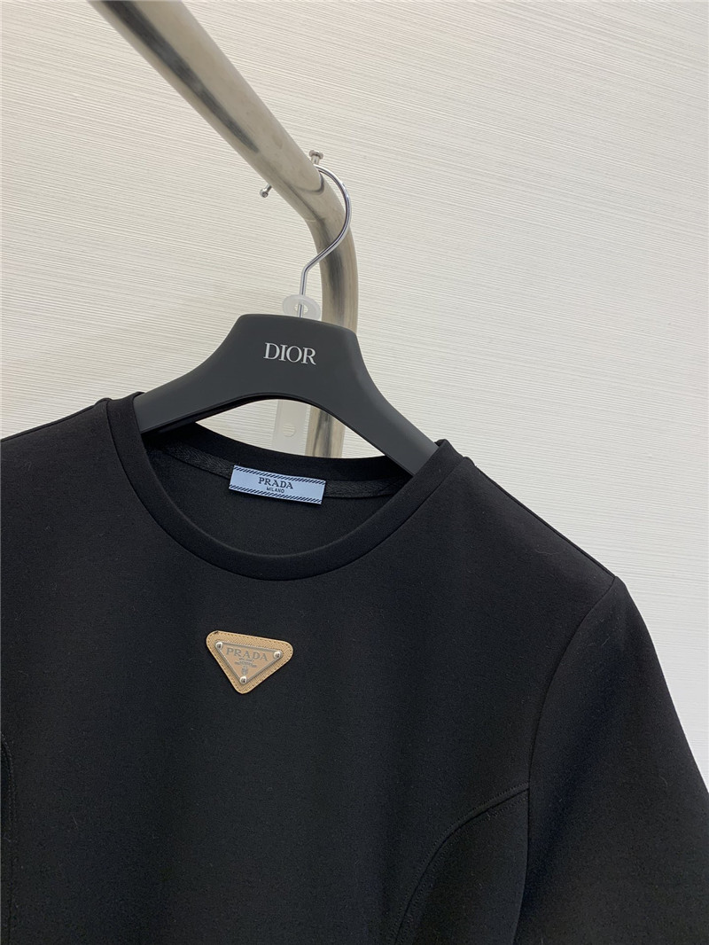 prada round neck short sleeve dress