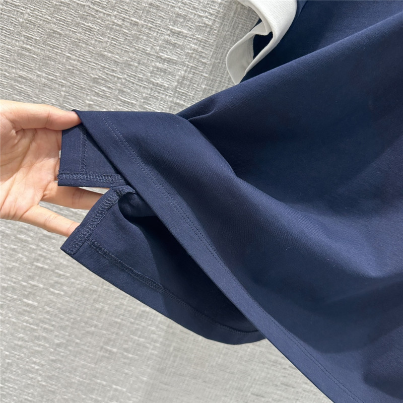 Pra*a contrast color polo short sleeve top