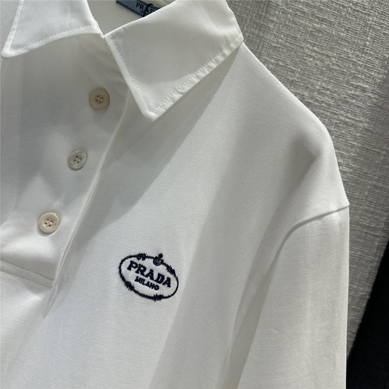 Pra*a contrast color polo short sleeve top