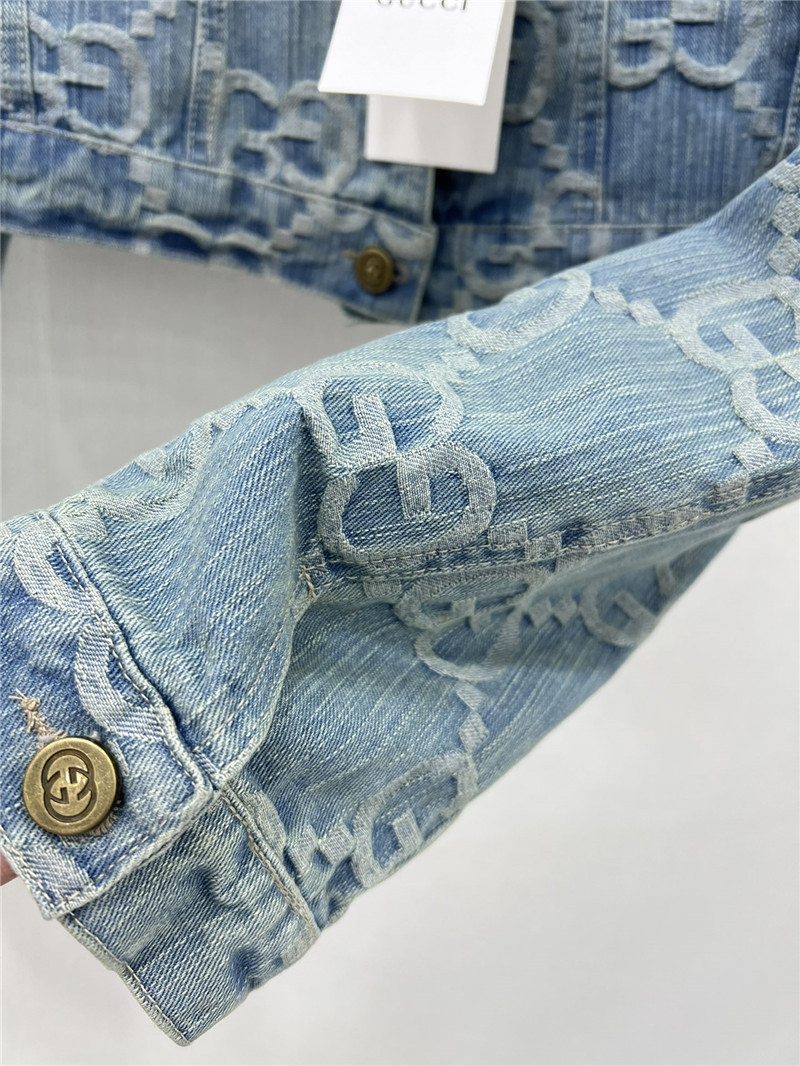 Gvc*1 new double g jacquard all over print denim jacket