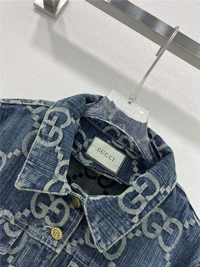 Gvc*1 new double g jacquard all over print denim jacket