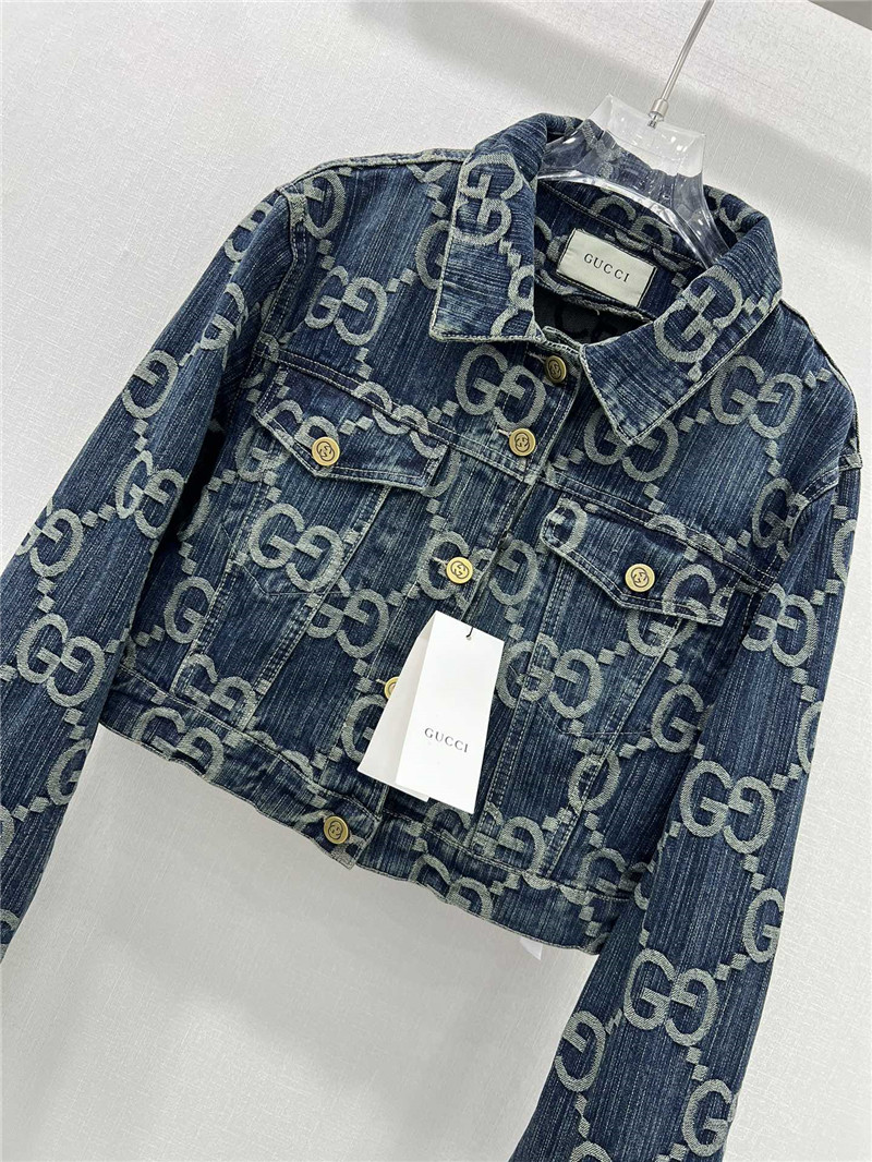 Gvc*1 new double g jacquard all over print denim jacket