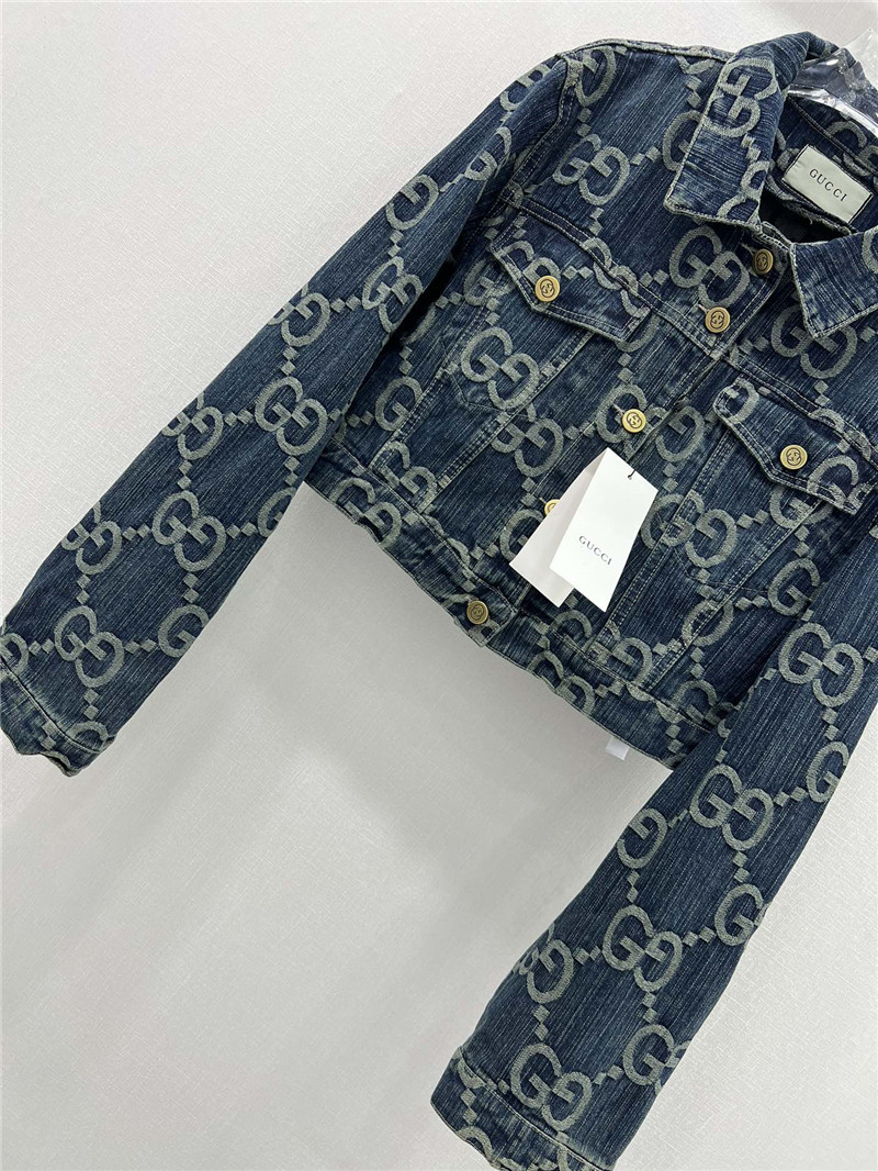 Gvc*1 new double g jacquard all over print denim jacket