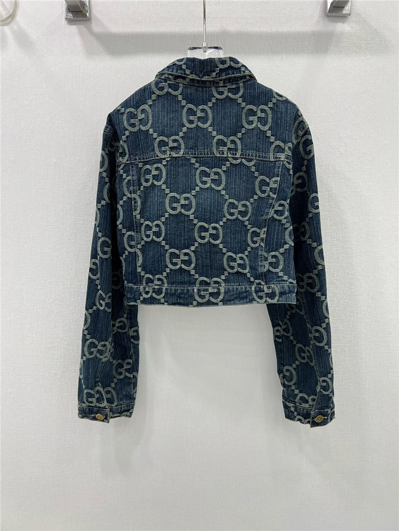 Gvc*1 new double g jacquard all over print denim jacket