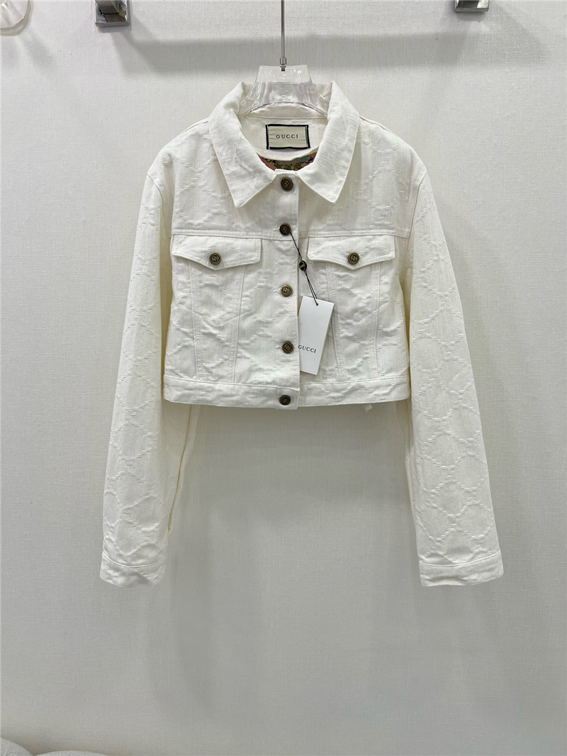 Gucci new double G jacquard all over print denim jacket