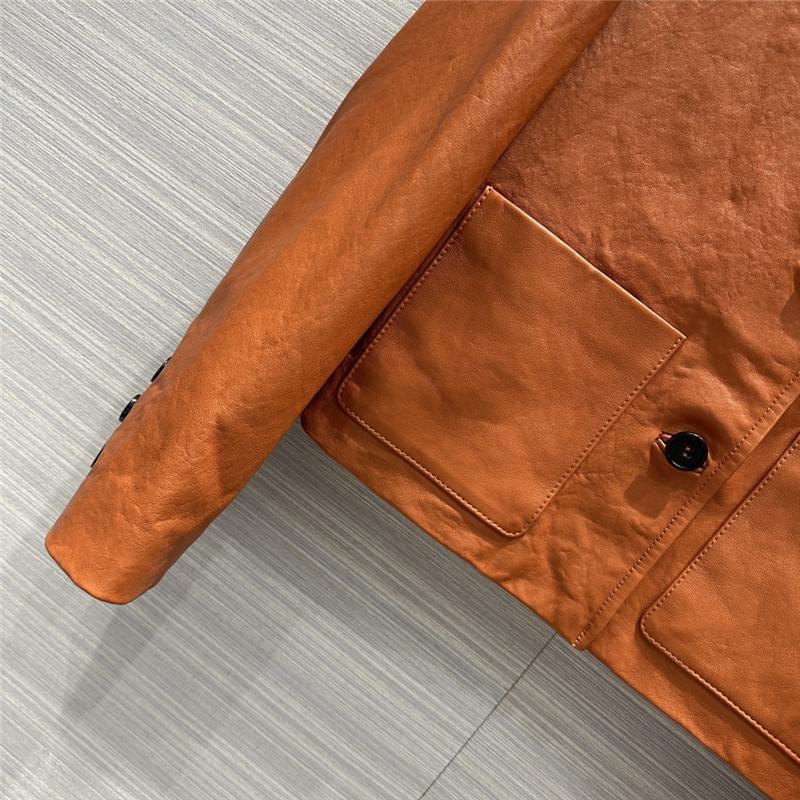 miumiu preppy leather jacket